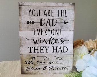 Personalized Wood Dad Sign, Father's Day Gift