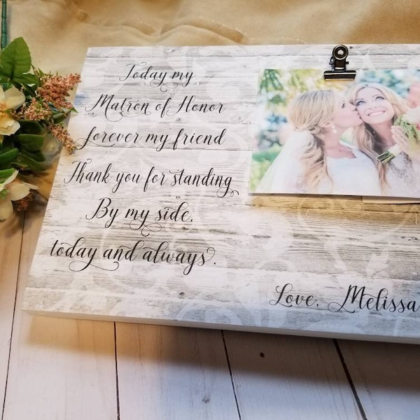 Matron of honor gift, Sister of the Bride frame, personalized wedding picture frame, sister in law gift, sister of the bride gift