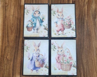 Vintage Easter Bunny Sign: Shabby Chic Spring Decor