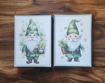 Watercolor St Patrick's Day Gnome Sign, Tiered Tray Decor