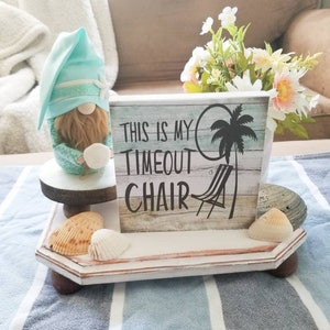 Wooden beach sign, Beach Decor for Tiered Tray, beach house decor for Home, beach house sign, Beach Home Decor, beach gifts for women