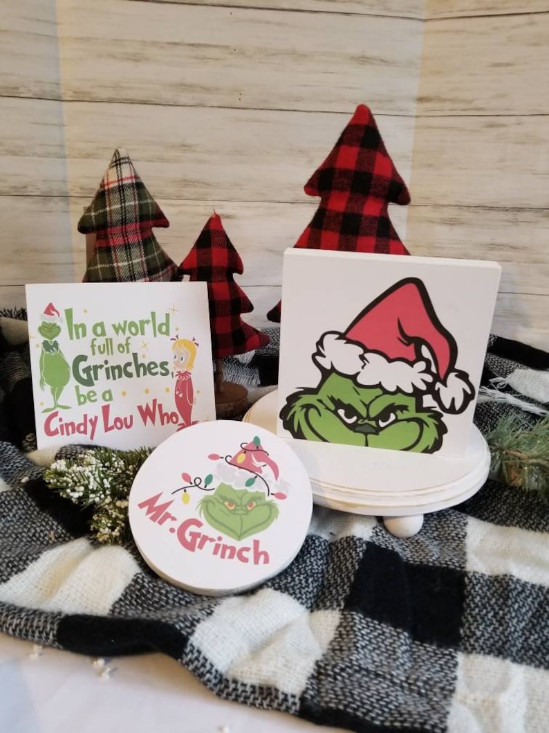 Grinch Decorations Christmas Wood Bead Garland GRINCH Decor Etsy