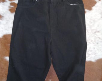 Vtg Sasson Men's Jeans SZ 34 Cotton Baggy Black Unworn Shape