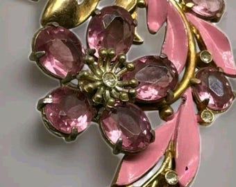 Spectacular Vintage 1950 Alice Caviness Blue Flower Brooch