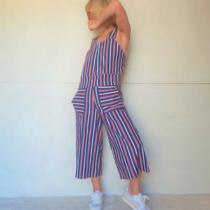 Women's Striped jumpsuit,striped overalls,women's overalls,women's jumpsuit,jumpsuit,overalls,summer overalls,women's loose overalls image 1