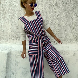 Women's Striped jumpsuit,striped overalls,women's overalls,women's jumpsuit,jumpsuit,overalls,summer overalls,women's loose overalls image 2