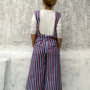 Women's Striped jumpsuit,striped overalls,women's overalls,women's jumpsuit,jumpsuit,overalls,summer overalls,women's loose overalls image 4