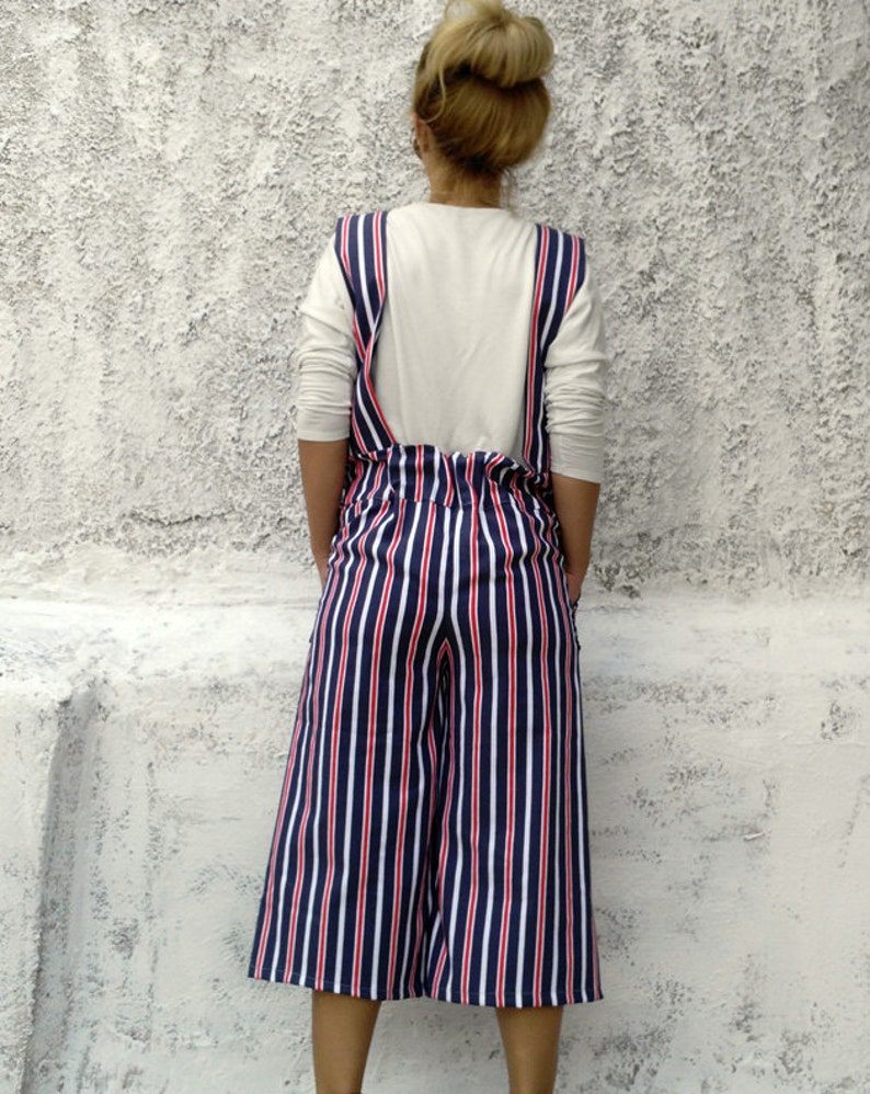 Women's Striped jumpsuit,striped overalls,women's overalls,women's jumpsuit,jumpsuit,overalls,summer overalls,women's loose overalls image 4