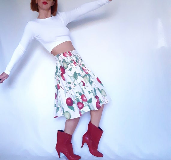 Floral skirt, full skirt, floral midi skirt, sprin