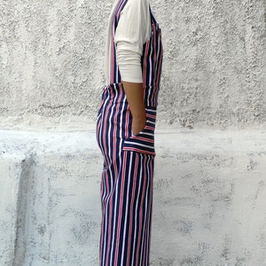 Women's Striped jumpsuit,striped overalls,women's overalls,women's jumpsuit,jumpsuit,overalls,summer overalls,women's loose overalls image 5