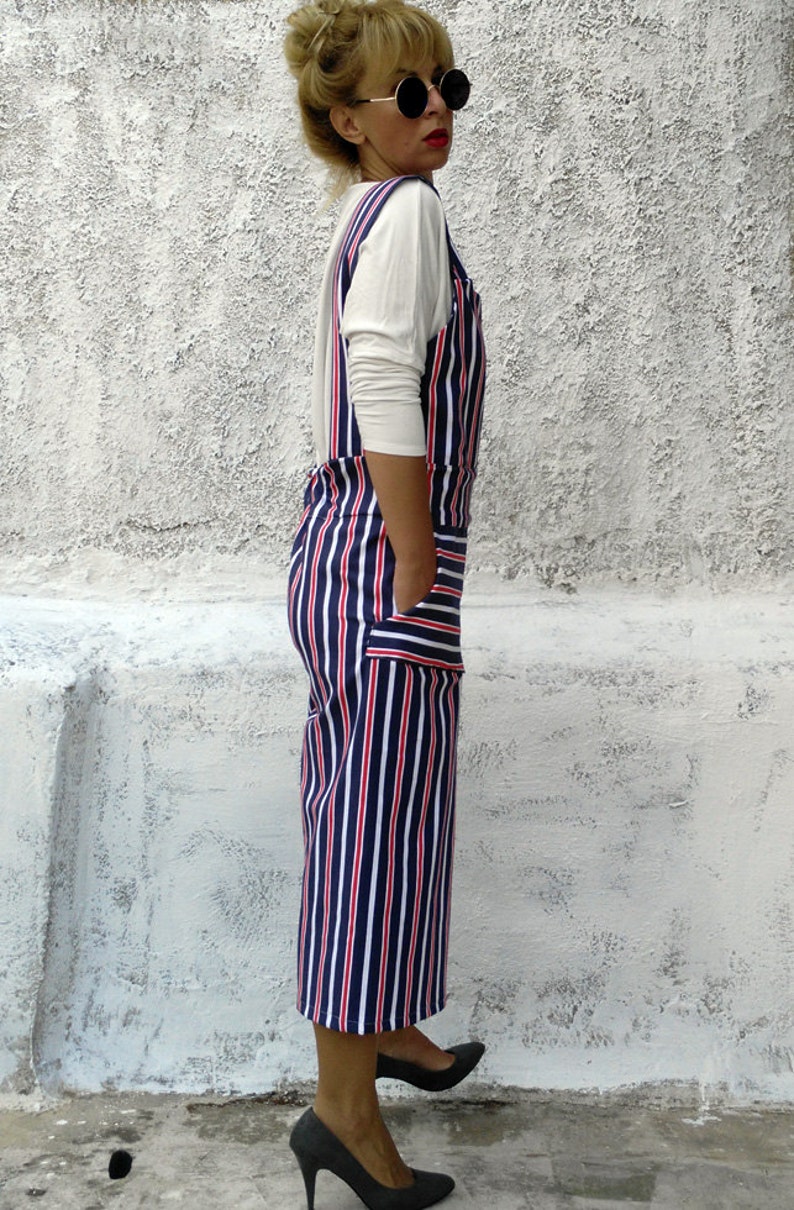 Women's Striped jumpsuit,striped overalls,women's overalls,women's jumpsuit,jumpsuit,overalls,summer overalls,women's loose overalls image 5