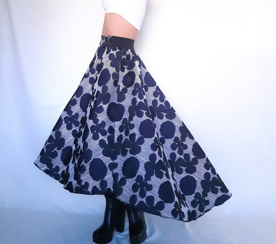 Brocade skirt, floral midi skirt, brocade midi ski