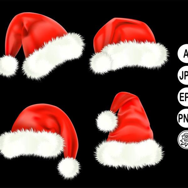 Kerst clipart met Santa cap PNG, Vector santa hat EPS. Santa Hat Tekening PNG, Hoofdtooi Tekening voor Kerstmis Viering, Vakantie clipart