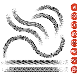 Car Tire File For Print Svg . Tire Tracks Wall SVG. Track From Car Snowy Road. Tire Track Grunge. PNG, EPS  dfx, jpeg. ai, pdf, svg