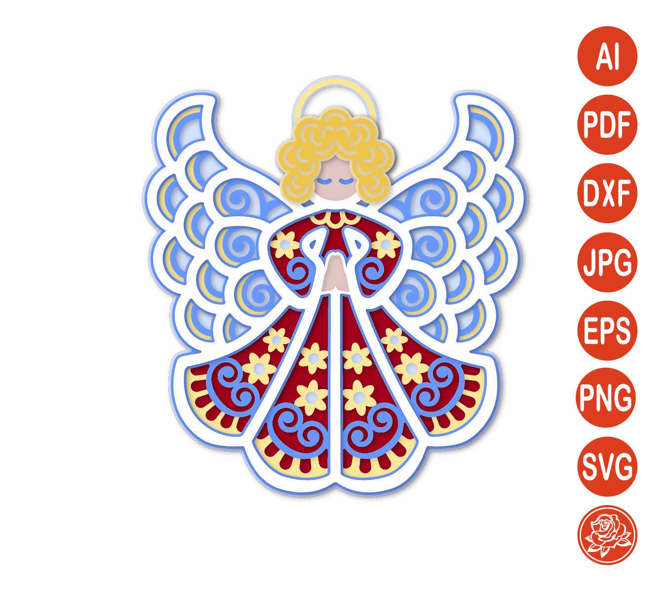 Free Free Layered Angel Svg 546 SVG PNG EPS DXF File