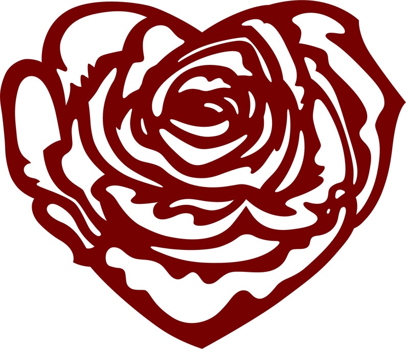 3D Layered Rose Mandala SVG Heart DXF files for Cricut | Etsy