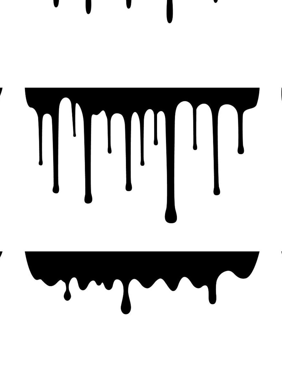 Dripping Borders Cricut Silhouette SVG, Paint Drip Clipart PNG, Blood ...