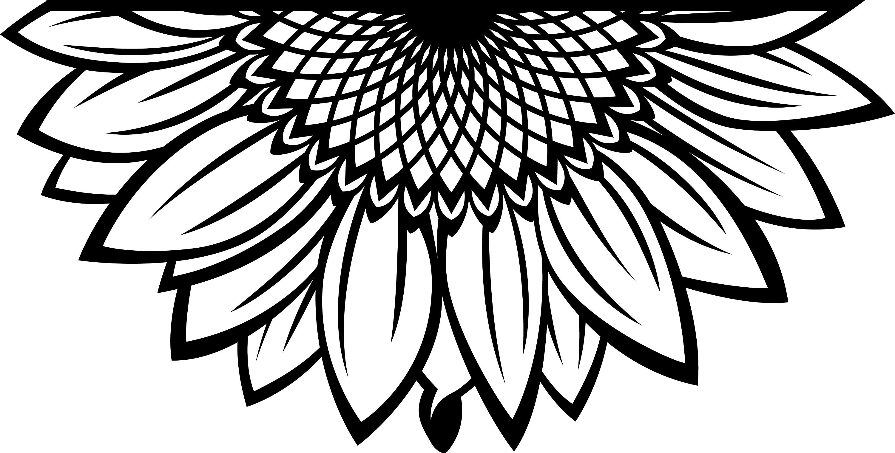 Silhouette Svg File Sunflower Svg Black And White Free Svg Cut Files Images