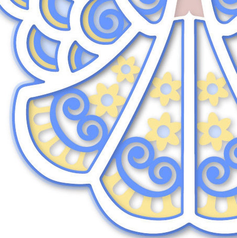 Download 3D layered mandala angel SVG Christmas angel for cutting ...