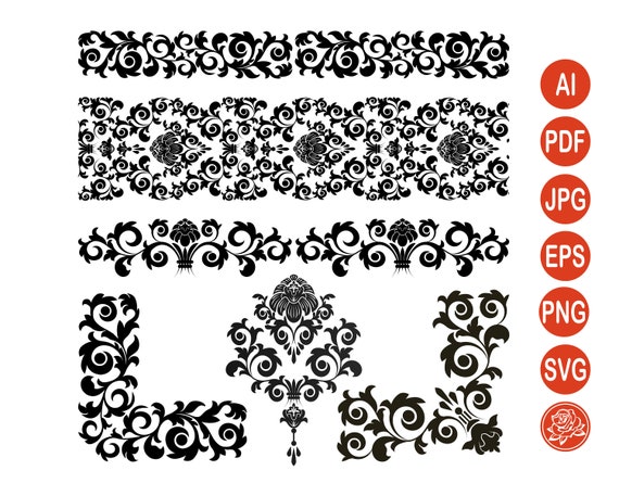Download Vintage Corner Svg Floral Border Png Floral Design Element Etsy