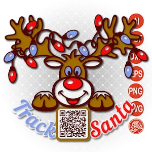 Weihnachtsverzierung "Track Santa" SVG