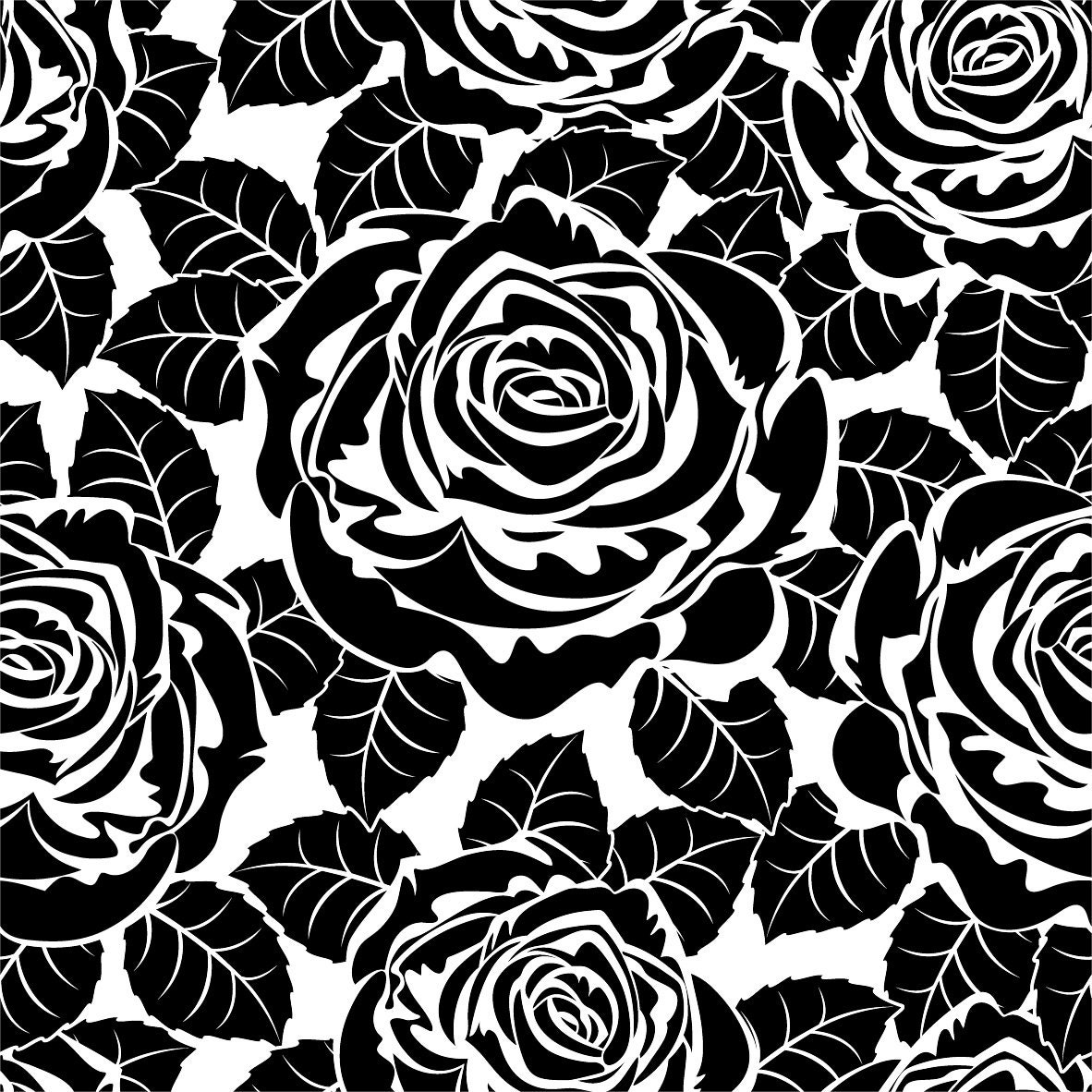 Black and White Rose Seamless Pattern SVG: Floral Cut File (digital  Download) - Etsy, image size:1182x1182