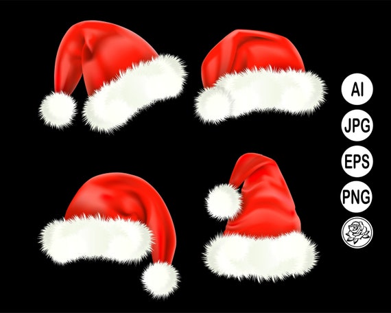 Santa Hat SVG Bundle, Santa Claus SVG Clipart Vector Files | PremiumSVG