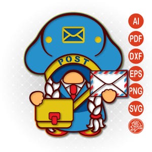 Postbotin Gnome SVG Digital Design für die Schaffung einzigartiger Wohnkultur und individuelle Geschenke Ideal für DIY Handwerk und Postangestellte Wertschätzung