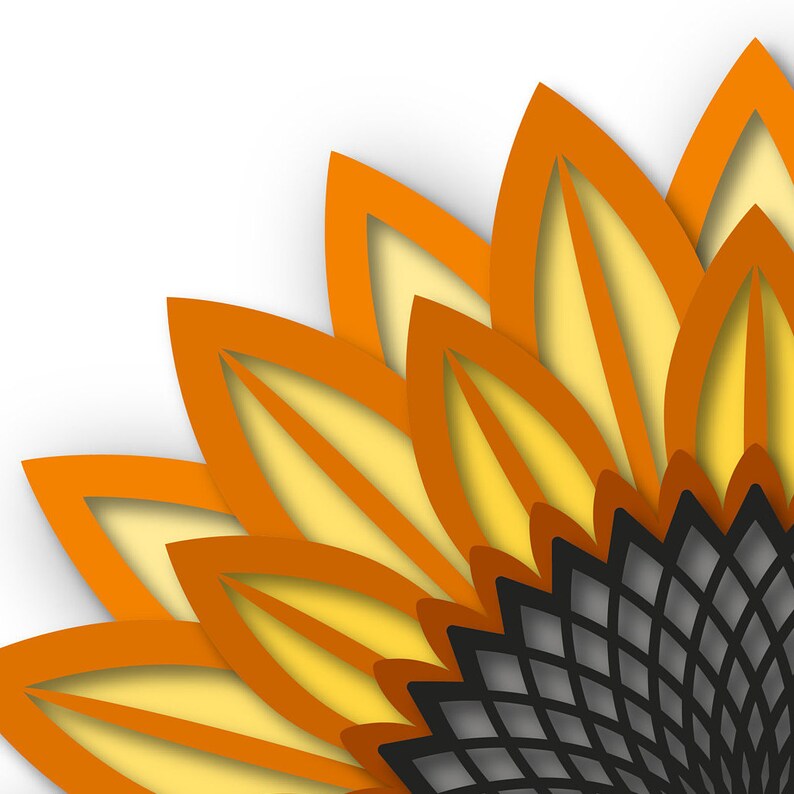 Download 3D Sunflower Mandala SVG Sunflower DXF files for Cricut | Etsy