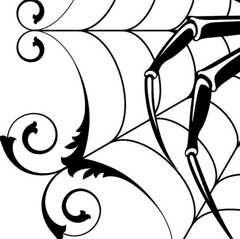Download Spider Web SVG Halloween Spider Clipart DXF Border ...