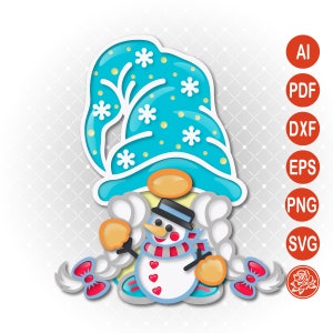 Gnomo di Natale SVG per il taglio