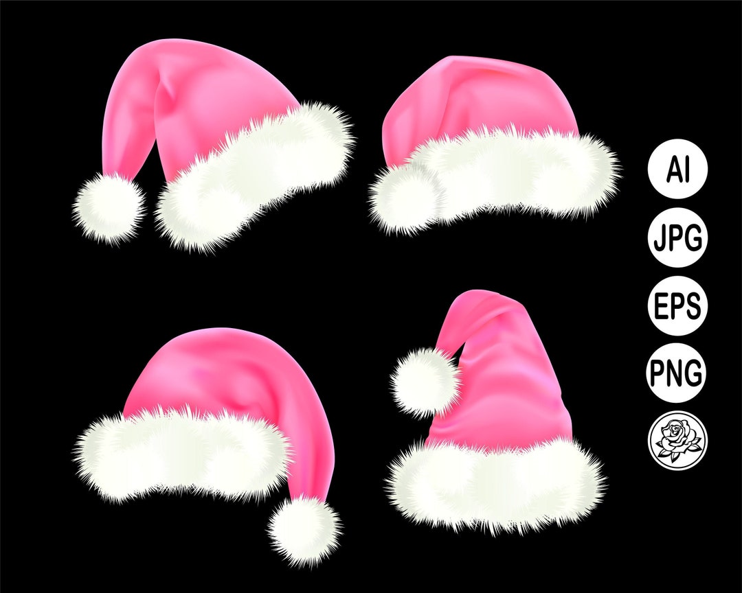 Pink Xmas Hat Png Christmas Clipart With Pink Santa Cap PNG