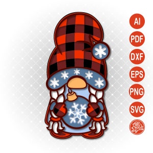 Layered christmas gnome SVG