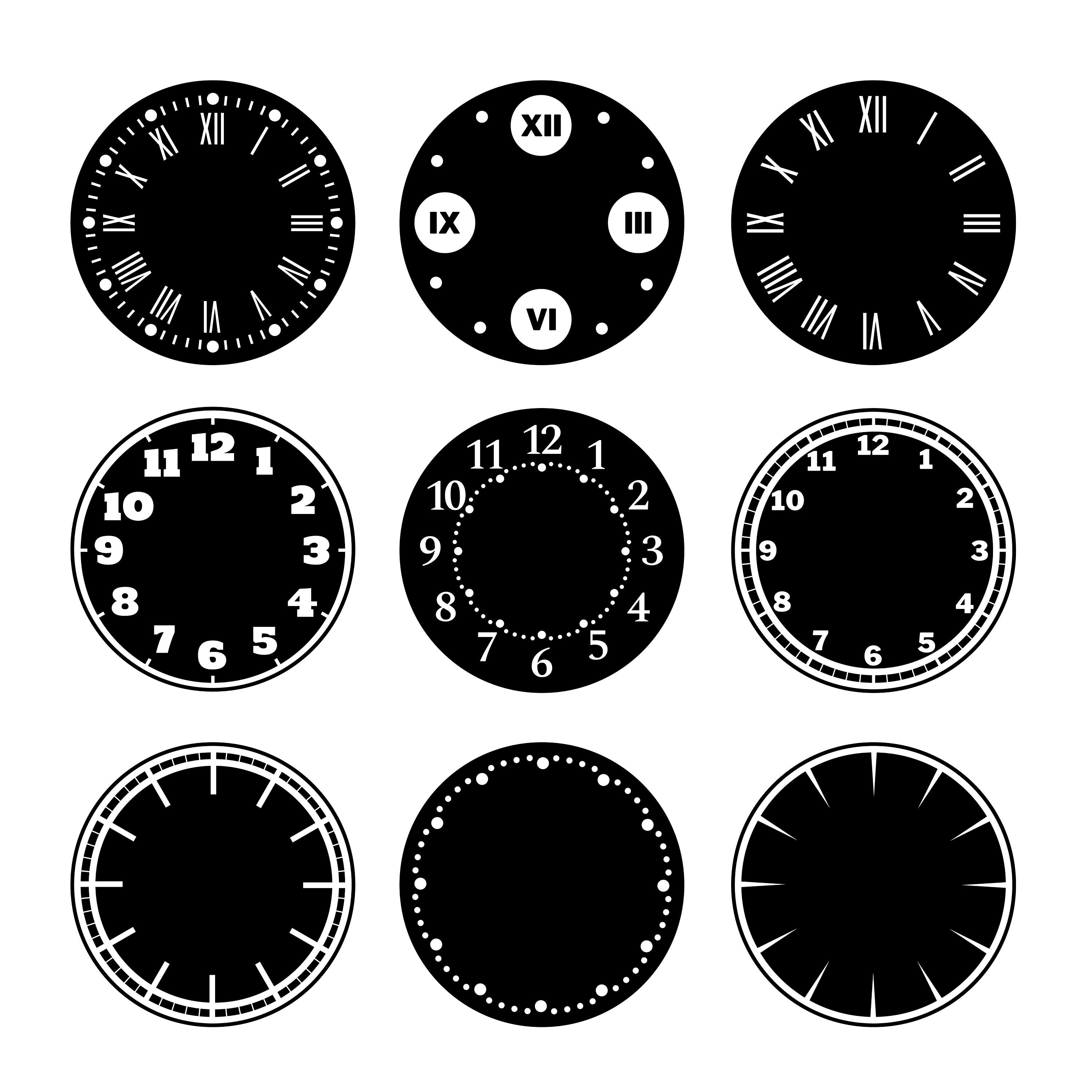 36 Clock Face Clipart SVG Numbers for Clock Face Cut File Etsy Australia