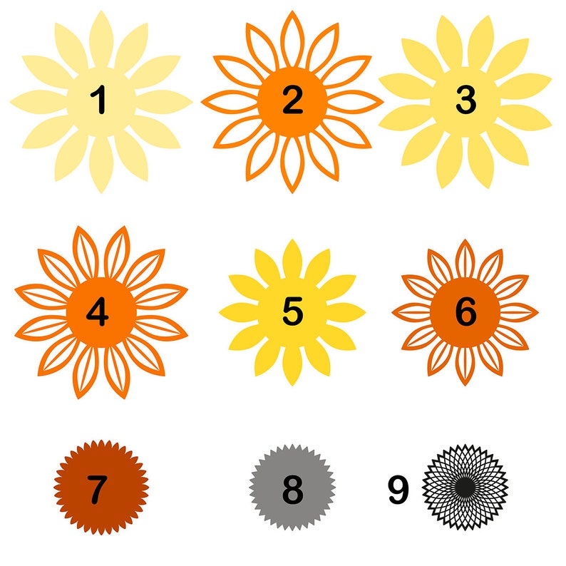 Download 3D Sunflower Mandala SVG Sunflower DXF files for Cricut | Etsy