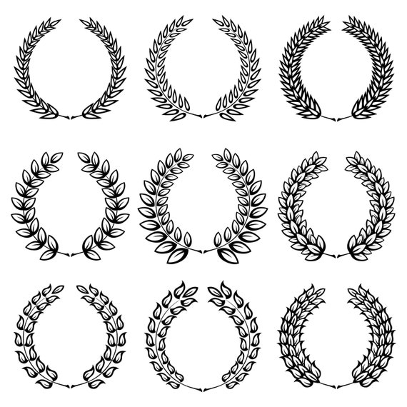 Laurel Wreath SVG Four Wreaths with Home and Welcome Digital Cut Files Inst...