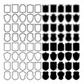80 Shield digital cut files SVG, Shield banner DXF, Badge silhouette PNG