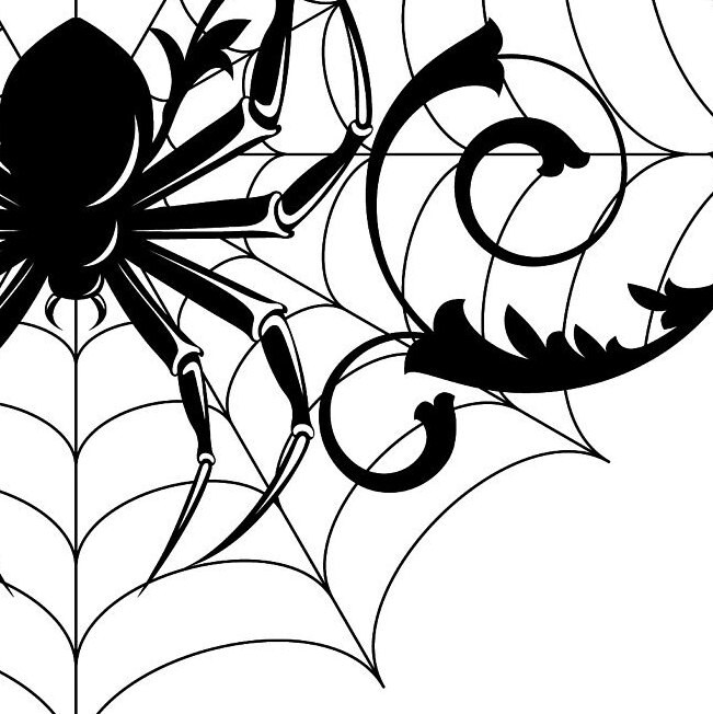 Spider Web SVG Halloween Spider Clipart DXF Border & Corner | Etsy