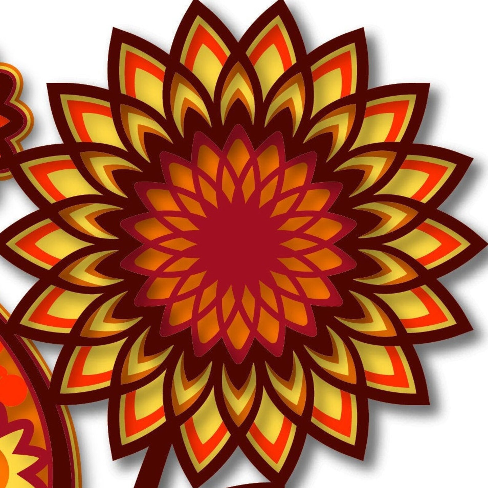 Download Geschichtet Orange Gnome Mandala SVG Gnome mit Sonnenblume | Etsy