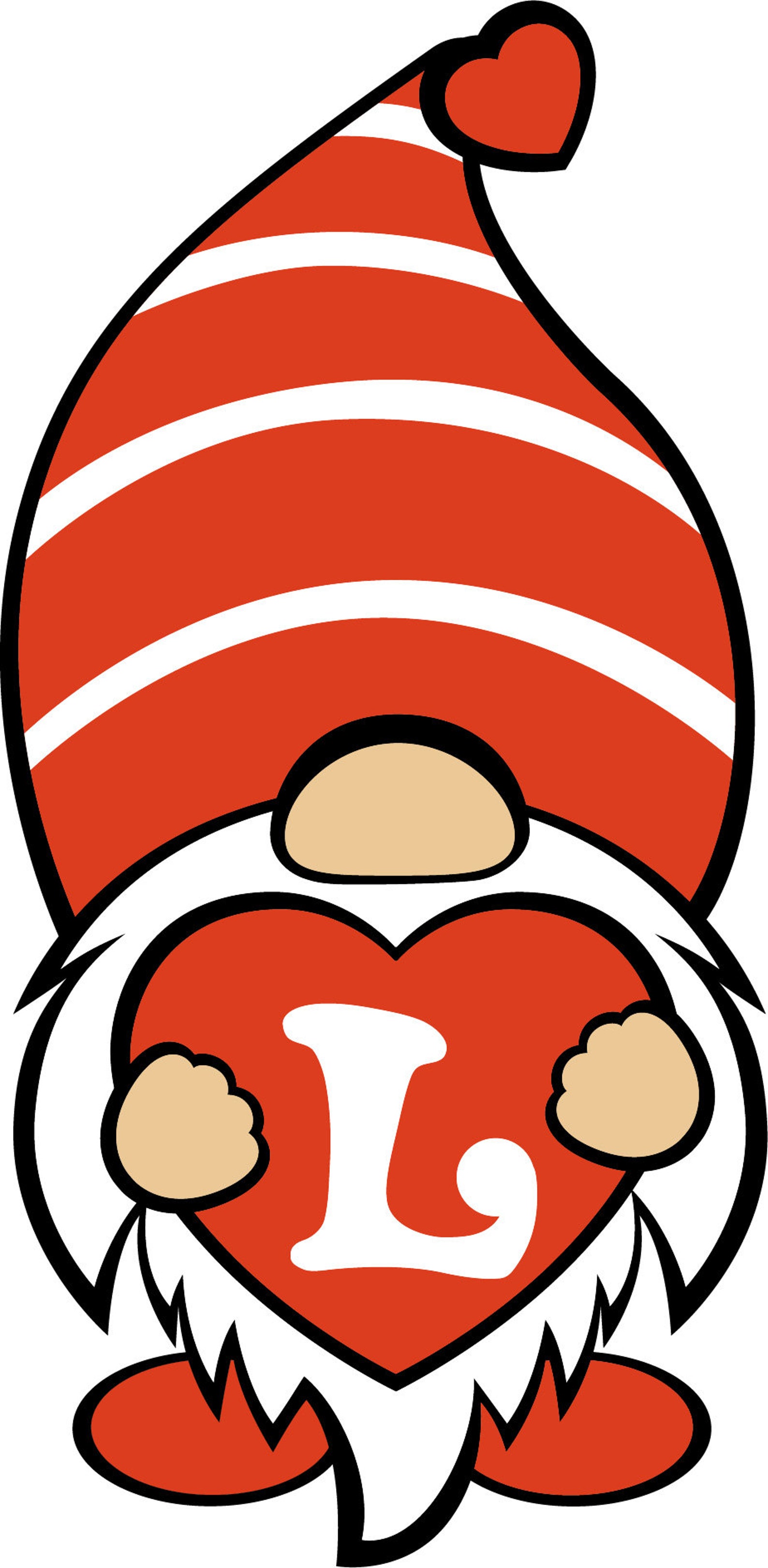 Gnome valentines day svg love heart gnome holding heart  etsy