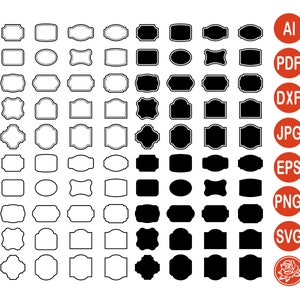 Classic Frames SVG Bundle: 80 Vector Frames (Digital Download)
