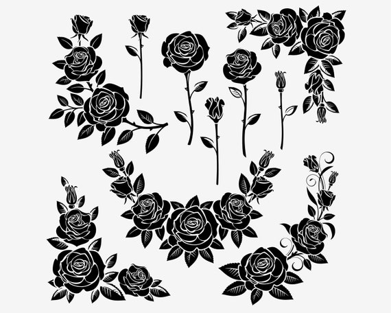 Download Rose Svg Rose Flower Svg Valentine Rose Flower Svg Rose Etsy
