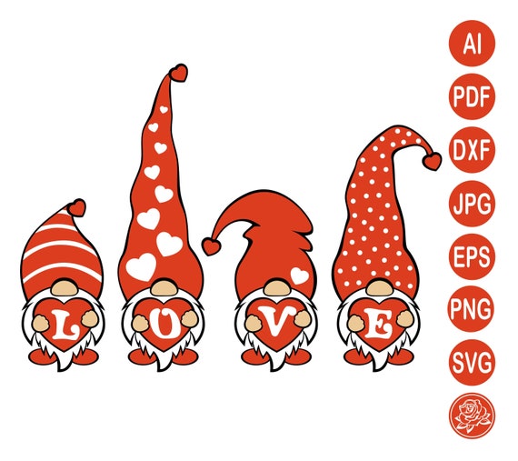 Download Gnome Valentine's Day SVG Love Heart Gnome Holding Heart ...