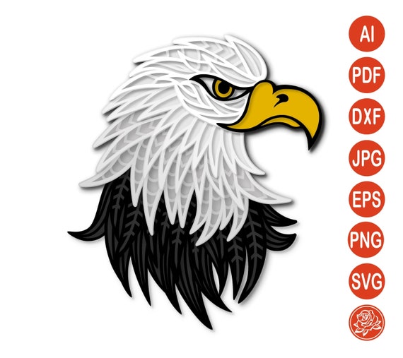 Download Eagle 3d layered mandala SVG Bald Eagle DXF files for ...