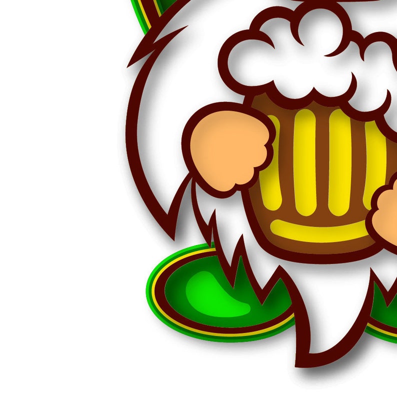 Download St Patricks Day Dxf Files For Cricut Silhouette 3d Layered Gnome Patrick Day Mandala Svg Clip Art Art Collectibles