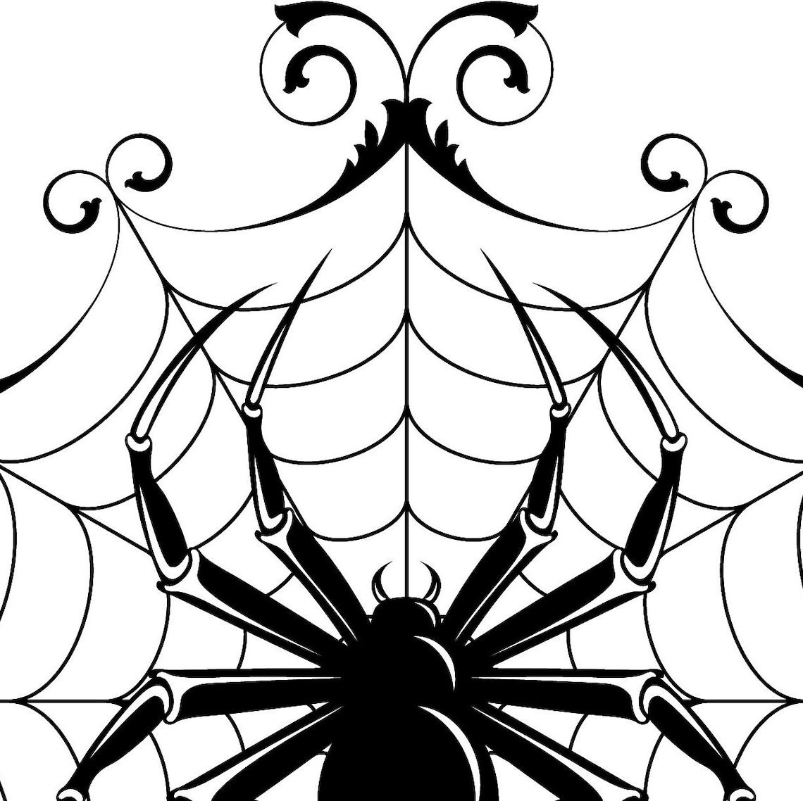 Spider Web SVG Halloween Spider Clipart DXF Border & Corner | Etsy
