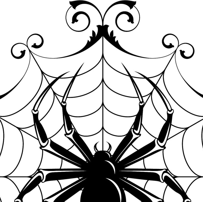 Download Spider Web SVG Halloween Spider Clipart DXF Border ...