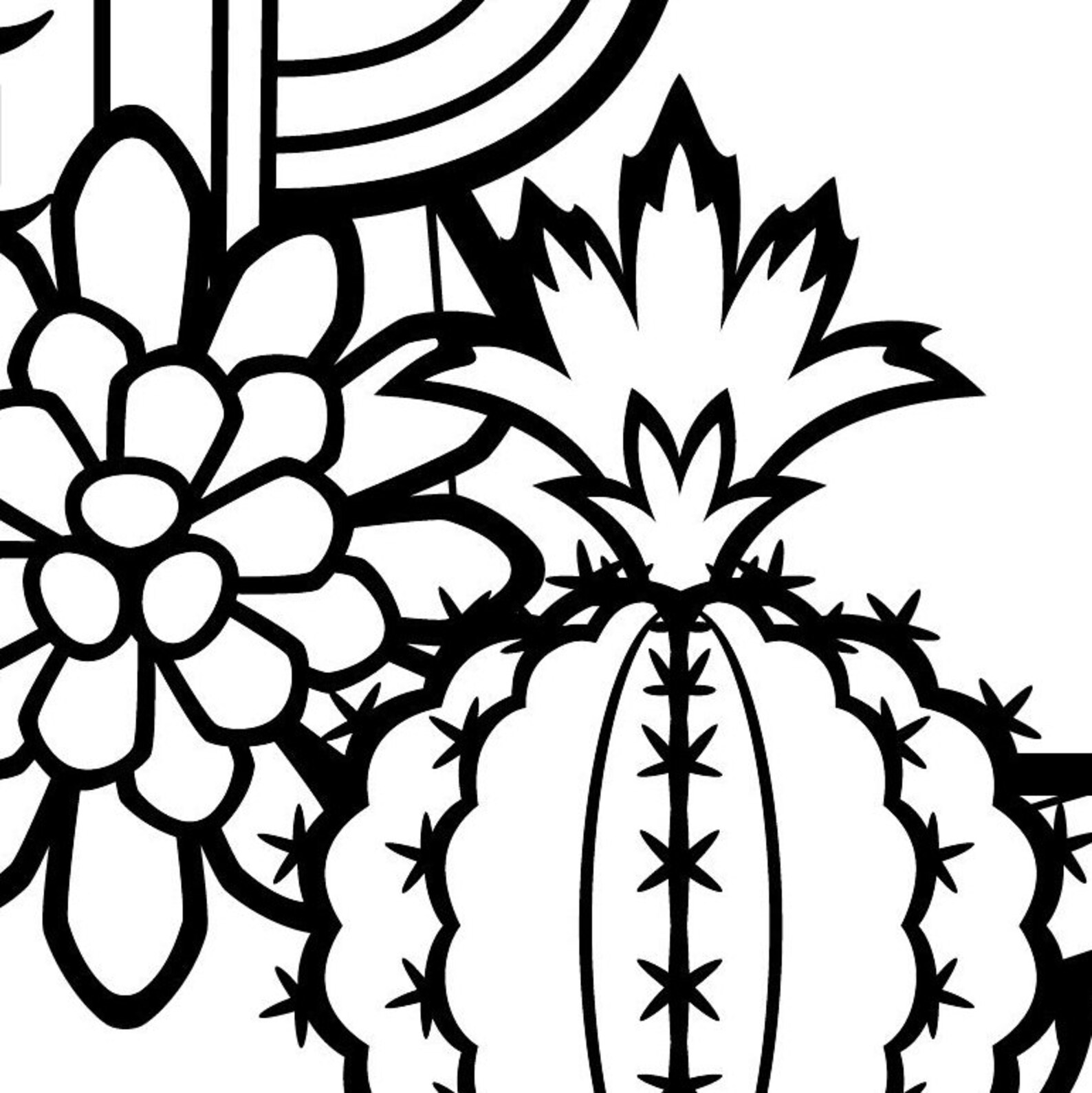 Cactus frames SVG Succulent frame DXF Cacti monogram frame | Etsy