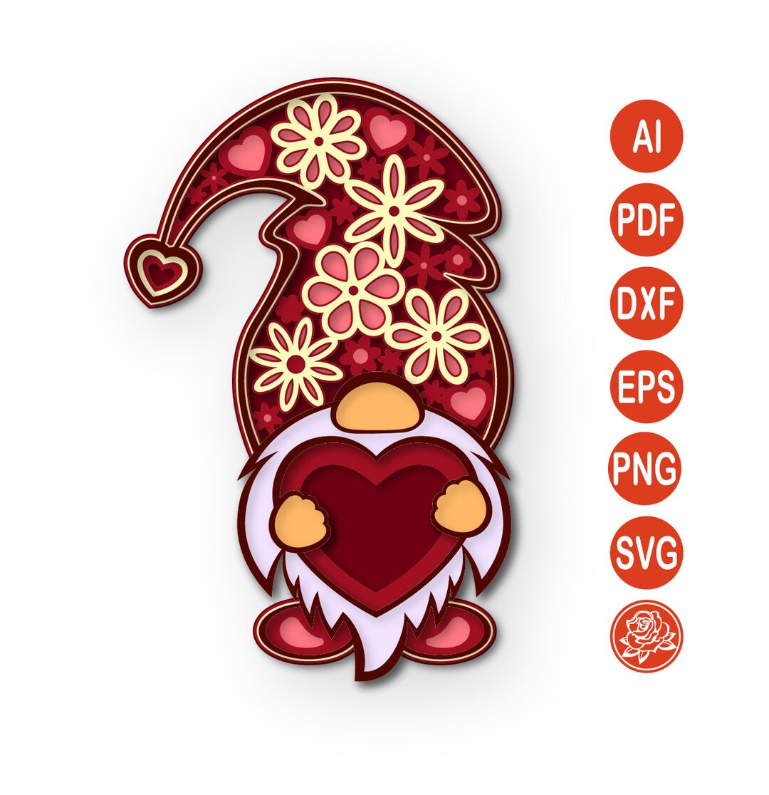 3D Layered Gnome Mandala SVG for Cricut - Etsy