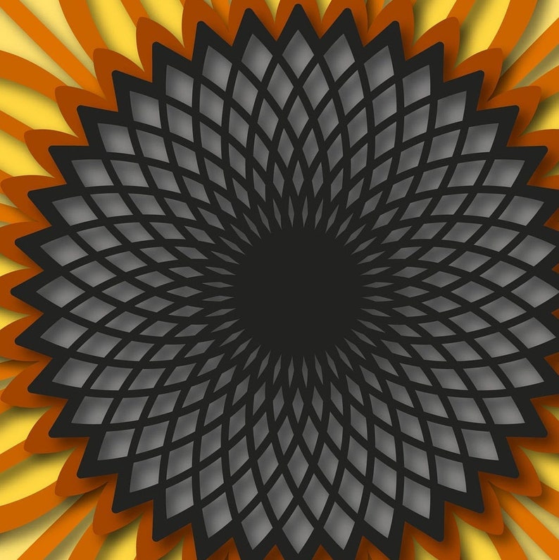 Download 3D Layered Sunflower Mandala SVG Sunflower DXF files for | Etsy